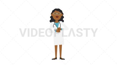 Black Female Doctor Laughing Stock Animation