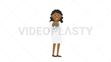 Black Female Doctor Scared Stock Animation
