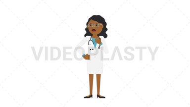 Black Female Doctor Shortness of Breath Stock Animation