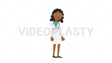 Black Female Doctor Sleepy Stock Animation
