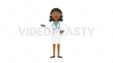 Black Female Doctor Talking Stock Animation