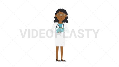 Black Female Doctor Washing Hands Stock Animation