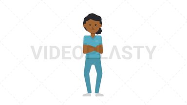 Black Female Nurse Angry Stock Animation