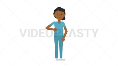 Black Female Nurse Disapprove Stock Animation