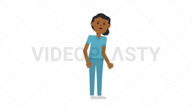 Black Female Nurse Dizzy Stock Animation