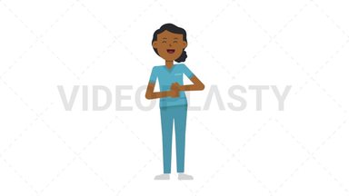 Black Female Nurse Laughing Stock Animation