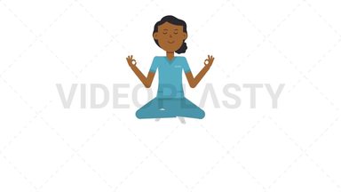 Black Female Nurse Meditating Stock Animation