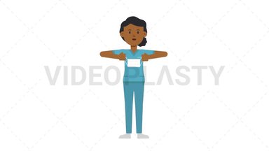 Black Female Nurse Putting on Face Mask Stock Animation