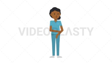 Black Female Nurse Sad Stock Animation
