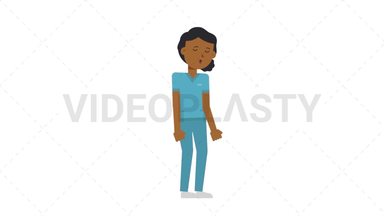 Black Female Nurse Sleepy Stock Animation