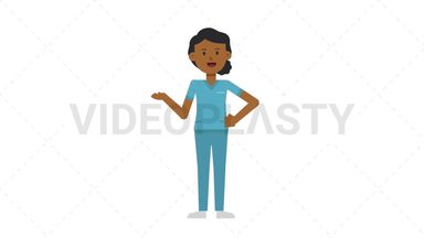 Black Female Nurse Talking Stock Animation