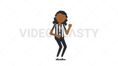 Black Female US Referee Dancing Stock Animation