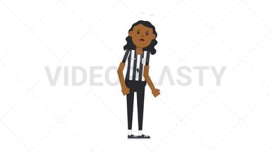 Black Female US Referee Dizzy Stock Animation