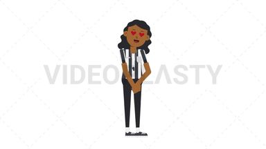Black Female US Referee In Love Stock Animation