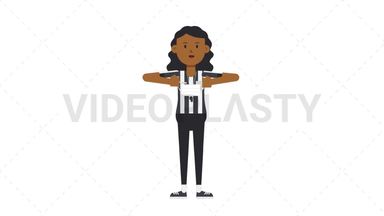 Black Female US Referee Putting on Face Mask  Stock Animation