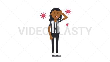 Black Female US Referee Sick with Covid Stock Animation