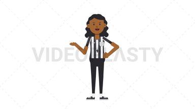 Black Female US Referee Talking Stock Animation