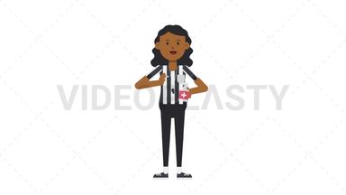 Black Female US Referee Using Disinfectant Spray Stock Animation
