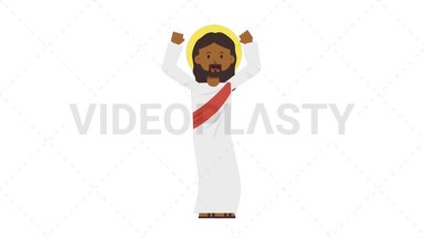 Black Jesus Cheer Stock Animation