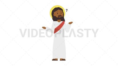 Black Jesus Confused Stock Animation
