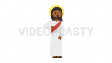 Black Jesus Disapprove Stock Animation
