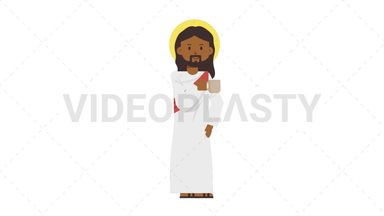Black Jesus Drinking Coffee Stock Animation
