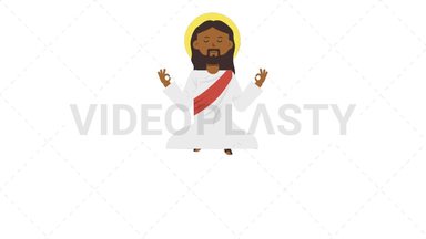 Black Jesus Meditating Stock Animation
