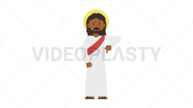 Black Jesus Pointing Below Stock Animation