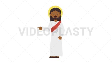 Black Jesus Pointing Left Stock Animation