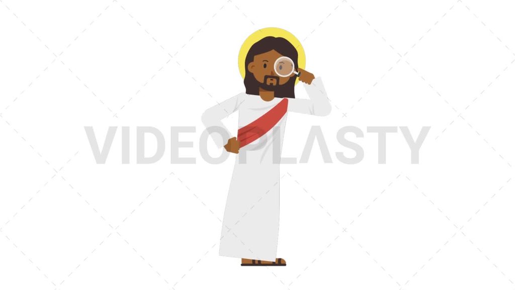 Black Jesus Searching with a Magnifying Glass [Royalty-Free Stock ...