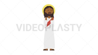 Black Jesus Surprised Stock Animation