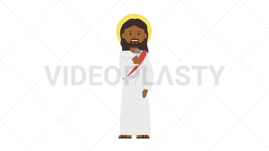Black Jesus Talking on Microphone Stock Animation