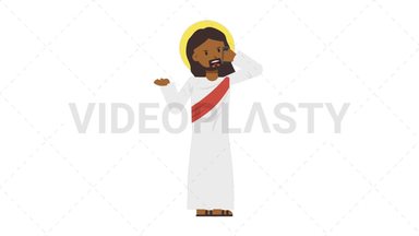 Black Jesus Talking on the Phone Angry Stock Animation