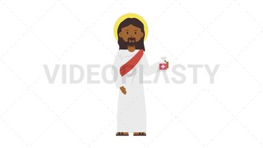 Black Jesus Using Disinfectant Spray Stock Animation
