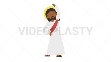 Black Jesus Warmup Exercise Stock Animation
