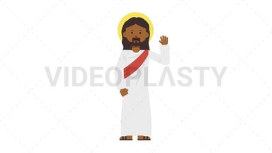 Black Jesus Waving Stock Animation