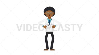 Black Male Doctor Angry Stock Animation