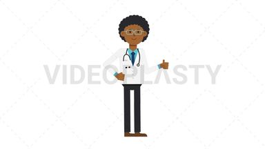 Black Male Doctor Approve Stock Animation