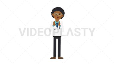 Black Male Doctor Clapping Stock Animation