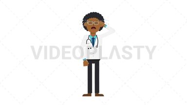 Black Male Doctor Crying Stock Animation