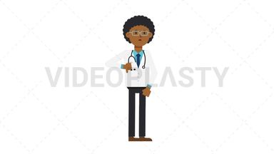 Black Male Doctor Disapprove Stock Animation