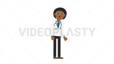 Black Male Doctor Dizzy Stock Animation
