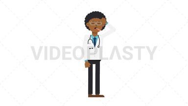 Black Male Doctor Fever Stock Animation