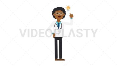 Black Male Doctor Idea Stock Animation