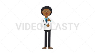 Black Male Doctor Laughing Stock Animation