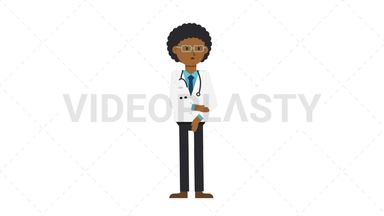 Black Male Doctor Sad Stock Animation
