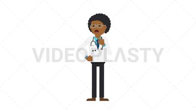 Black Male Doctor Shortness of Breath Stock Animation