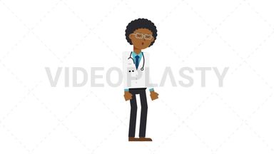 Black Male Doctor Sleepy Stock Animation