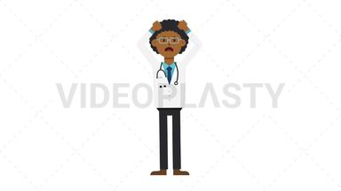 Black Male Doctor Stressed Stock Animation