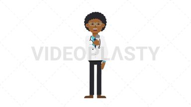 Black Male Doctor Talking on Microphone